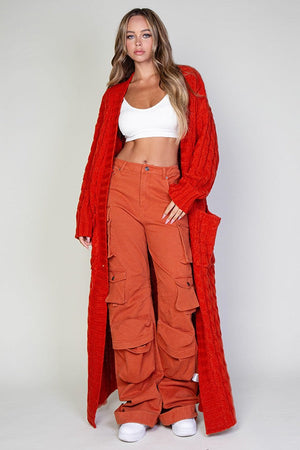 Open image in slideshow, Rust Long Cardigan Sweaters (Multiple Colors)
