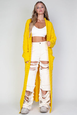 Open image in slideshow, Yellow Long Cardigan Sweaters (Multiple Colors)
