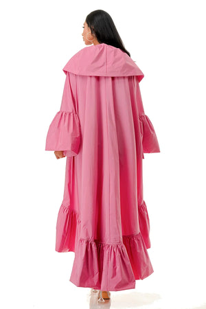 Make an Entrance Pink Ruffle Duster Coat