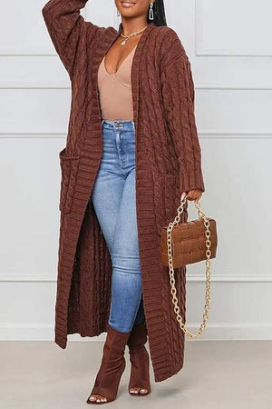 Open image in slideshow, Brown Long Cardigan Sweaters (Multiple Colors)
