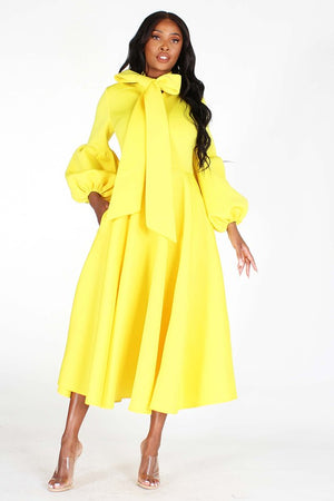 Yellow Scuba Dress