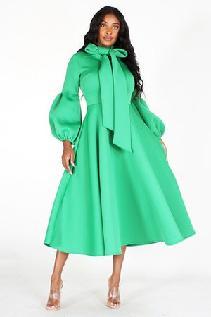 Open image in slideshow, Kelly Green Scuba Dress (S-4x)
