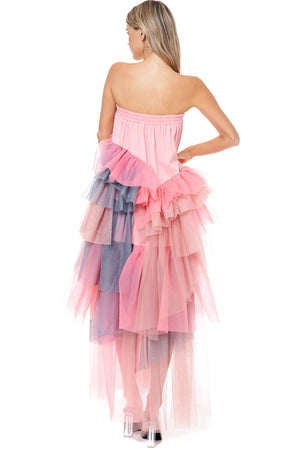 Tulle Maxi Skirt/Dress in Pink Small